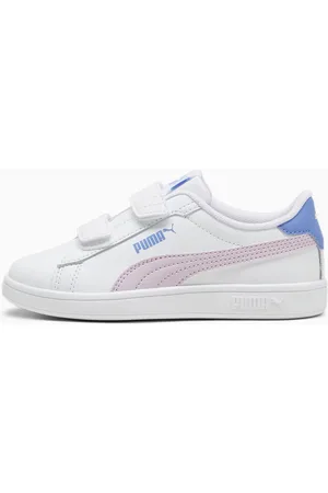 PUMA Smash 3.0 Leather V Sneakers Kids, White/Grape Mist/Blue Skies, size 27,5, Shoes