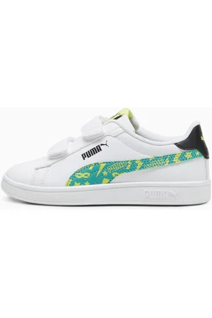 PUMA Smash 3.0 Masked Hero Sneakers, White/Sparkling Green/Lime Sheen, size 27,5, Shoes