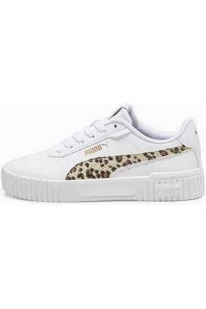 PUMA Carina 2.0 Animal Update Youth Sneakers, White/Putty/Gold, size 35,5, Shoes