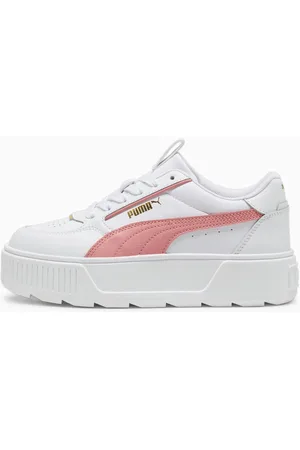 PUMA Karmen Rebelle Sneakers Youth, White/Passionfruit/Gold, size 35,5, Shoes