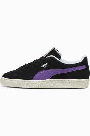 PUMA Suede Patch Sneakers, Black/Ultraviolet, size 37, Shoes