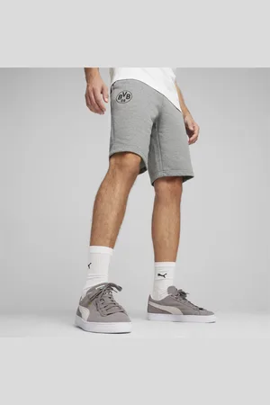 PUMA Borussia Dortmund Ess Shorts, Medium Grey Heather, size L, Clothing