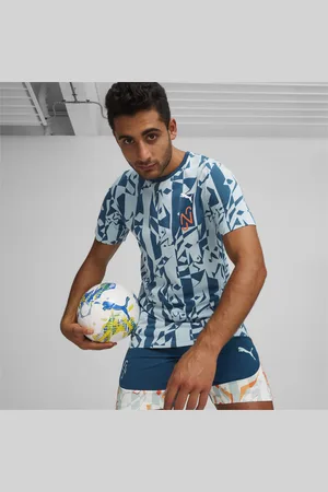 PUMA X Neymar Jr Creativity Tee Shirt, Ocean Tropic/Turquoise Surf, size L