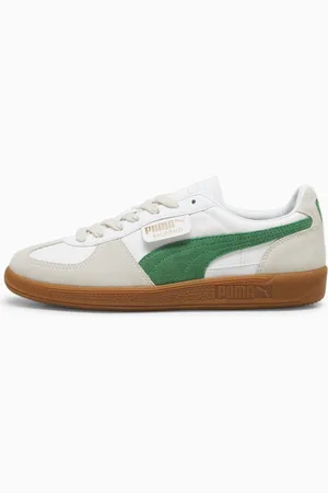 PUMA Palermo Leather Sneakers Unisex, White/Vapor Grey/Archive Green, size 41, Shoes