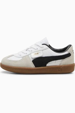 PUMA Palermo Leather Sneakers Kids, White/Vapor Grey/Gum, size 27,5, Shoes