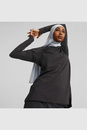 PUMA Modest Activewear Long Sleeve Training T-Shirt Women, , size L, Clothing