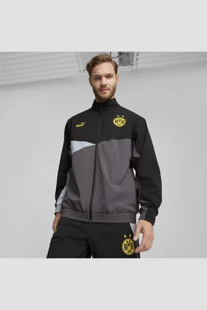 PUMA Borussia Dortmund Woven Jacket, Black/Cool Mid Grey/Shadow Grey, size L