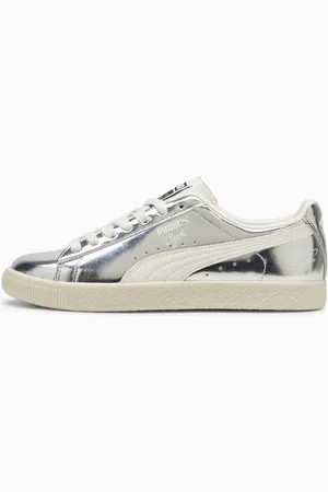 PUMA Clyde 3024 Sneakers, Silver/Warm White, size 46, Shoes