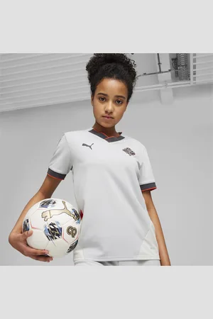 PUMA Iceland 2024 Youth Away Football Shirt, Ash Grey/Warm Earth, size 116, Clothing