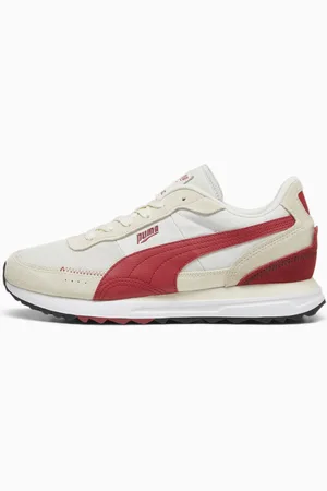 PUMA Road Rider Suede Sneakers, Vapor Grey/Club Red, size 38, Shoes