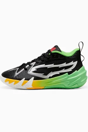 PUMA X 2K Scoot Zeros Youth Basketball Shoes, Black/Green, size 35,5, Shoes
