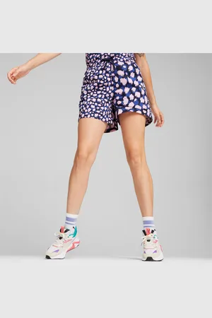 PUMA Downtown Woven Kitten Shorts Women, Dark Blue, size L, Clothing