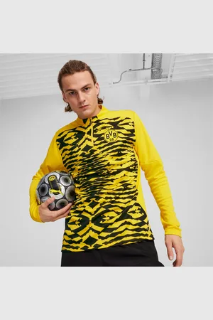 PUMA Borussia Dortmund Pre-Match Quarter-Zip Top Shirt Men, Faster Yellow/Black, size 3XL, Clothing