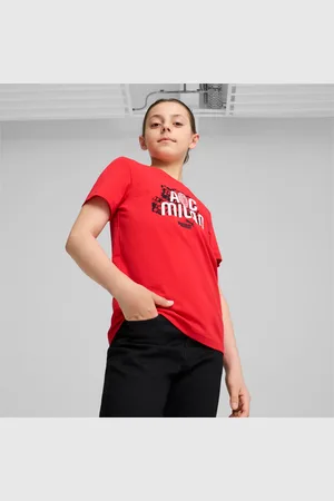 PUMA AC Milan Ftblculture T-Shirt Youth, For All Time Red/White, size 116, Clothing
