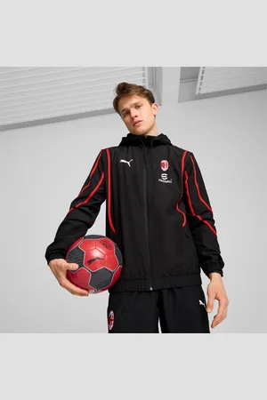 PUMA AC Milan Pre-Match Woven Jacket Men, Black/For All Time Red, size L