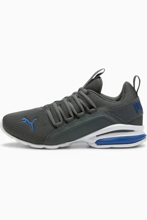 PUMA Axelion Mesh Shoes Youth, Mineral Grey/Cobalt Glaze/White, size 35,5, Shoes