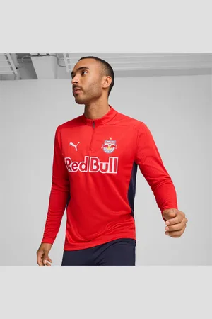 PUMA FC Red Bull Salzburg Training Quarter-Zip Top Shirt Men, Dark Blue, size L, Clothing