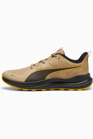 PUMA Reflect Lite Trail Running Shoes, Prairie Tan/Yellow Sizzle/Black, size 36, Shoes