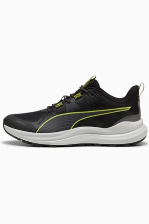 PUMA Reflect Lite Trail Running Shoes, Black/Cool Dark Grey/Lime Pow, size 36, Shoes