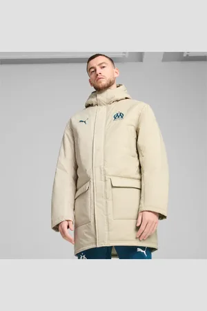 PUMA Olympique De Marseille Winter Jacket Men, Putty/Ocean Tropic, size L