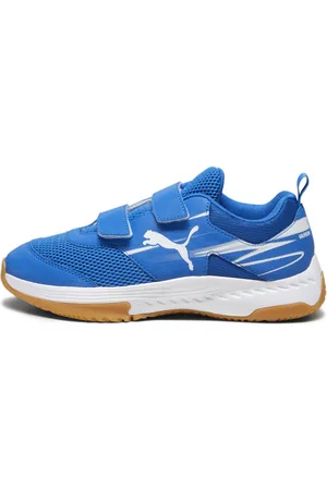 PUMA Varion II Indoor Sports Hook-and-Loop Shoes Kids, Blue, Size 28, Shoes