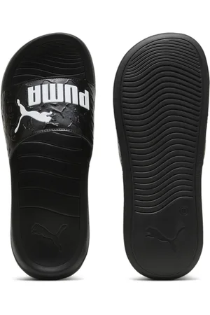 PUMA Popcat 20 Superlogo Slides, Black, Size 39, Shoes
