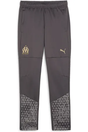 PUMA Olympique de Marseille Football Youth Training Pants, Gray, Size 5-6Y, Clothing