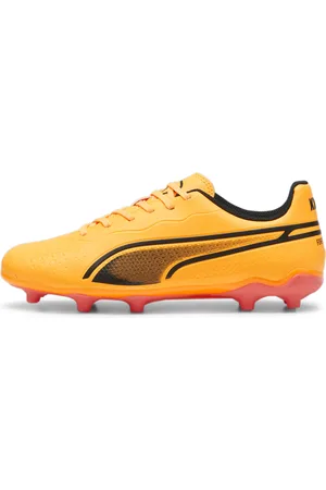 PUMA KING MATCH FG/AG Youth Football Boots, Orange, Size 35, Shoes