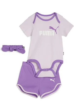 PUMA Minicats Bow Newborn Set Baby, Purple, Size 6-9M, Clothing
