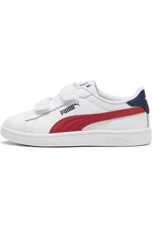PUMA Smash 3.0 Leather V Sneakers Kids, White, Size 27.5, Shoes