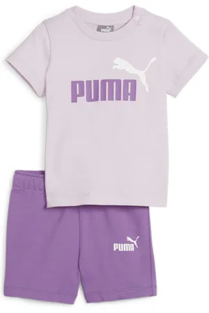 PUMA Minicats Tee and Shorts Set Toddler, Purple, Size 2-4M, Clothing