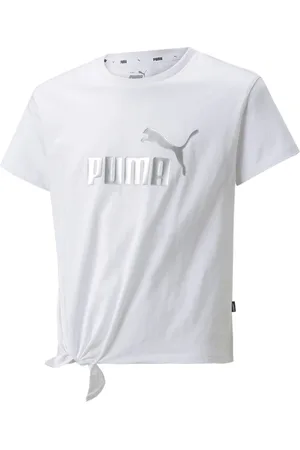 PUMA Essentials+ Logo Knotted Tee Youth, , Size 3-4Y, Clothing