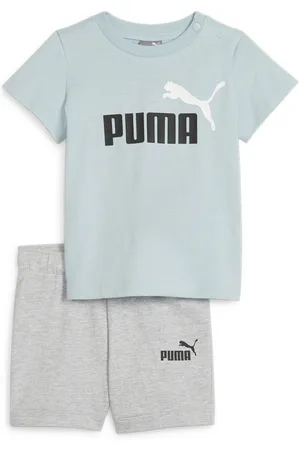 PUMA Minicats Tee and Shorts Set Toddler, Blue, Size 2-4M, Clothing