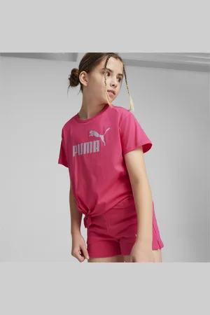 PUMA Essentials+ Logo Knotted Tee Youth, Pink, Size 3-4Y, Clothing