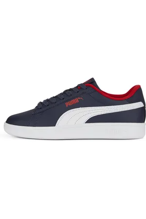 PUMA Smash 3.0 Leather Sneakers Youth, Blue, Size 35.5, Shoes