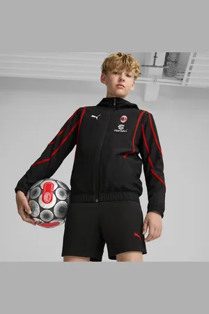 PUMA AC Milan Pre-match Woven Jacket Youth, Black, Size 7-8Y, Clothing