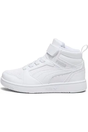 PUMA Rebound V6 Mid Sneakers Kids, White, Size 28, Shoes