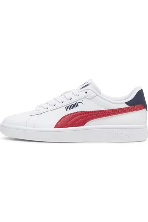 PUMA Smash 3.0 Leather Sneakers Youth, White, Size 35.5, Shoes