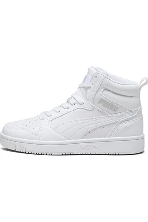 PUMA Rebound V6 Mid Sneakers Youth, White, Size 35.5, Shoes