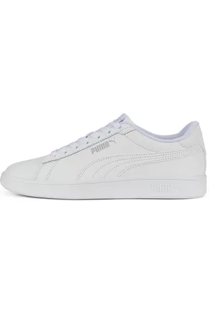PUMA Smash 3.0 Leather Sneakers Youth, White, Size 35.5, Shoes