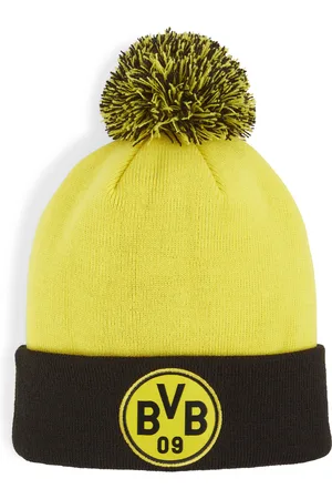 PUMA Borussia Dortmund Pom Pom Beanie Hat Youth, Yellow, Accessories
