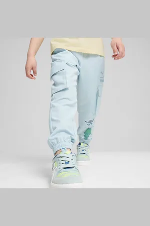 PUMA X TROLLS Cargo Pants Kids, Blue, Size 5-6Y, Clothing