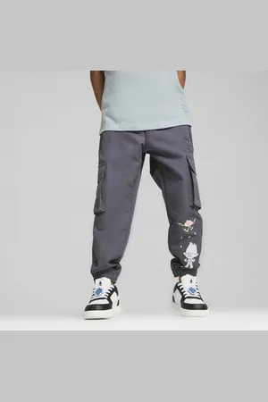 PUMA X TROLLS Cargo Pants Kids, Gray, Size 7-8Y, Clothing
