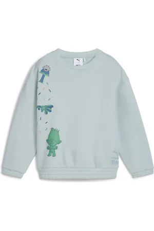 PUMA X TROLLS Graphic Crew Shirt Sweat Kids, Blue, Size 3-4Y, Shoes
