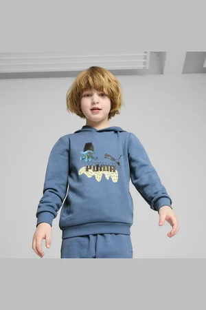 PUMA X TROLLS Hoodie Kids, Blue, Size 7-8Y, Clothing