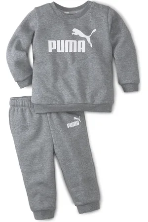 PUMA Essentials Minicats Crew Neck Jogger Suit Toddler Sweatshirt, Gray Sweatshirt, Size 9-12M Sweatshirt, Clothing