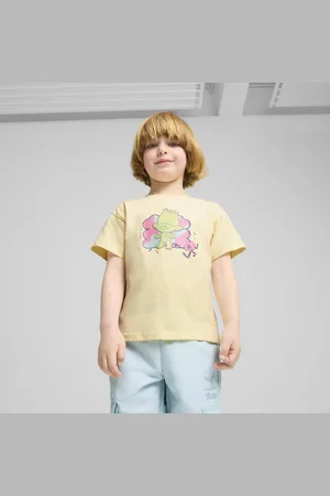 PUMA X TROLLS Graphic Tee Kids, Yellow, Size 3-4Y, Clothing