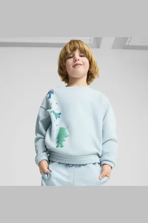 PUMA X TROLLS Graphic Crew Shirt Sweat Kids, Blue, Size 5-6Y, Clothing