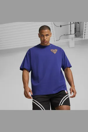 PUMA Getting Crafty Basketball Tee 4 Unisex, Blue, Size XXL, Clothing