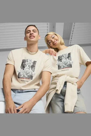 PUMA CLUB DE COURSE Graphic Tee Unisex, White, Size L, Clothing